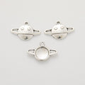 Vintage Saturn Planet Bezel Charms in Multiple Finishes for Jewelry Making view 6