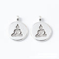 Round Seated Yoga Figure Metal Charms in Two Finishes view 6