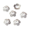 Rounded Flower Bead Cap in Bronze and Silver Tones view 6