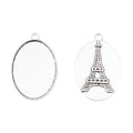 4.15 cm Oval Cabochon Settings with Eiffel Tower Back Detail view 6