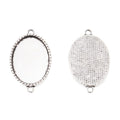Oval Cabochon Bezel Connectors in Two Antique Finishes view 6