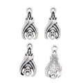 Ornate Teardrop Bat Metal Charms in Antique Silver Finish view 3
