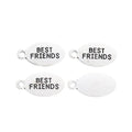 Best Friends Oval Pair Metal Charm in 1 Finish for Jewelry Making view 3