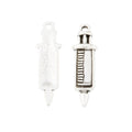 Vintage Syringe-Shaped Metal Charm in Two Antique Finishes view 6