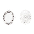 Antique Bronze and Silver Oval Bezel Settings for Jewelry Making view 6