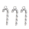 Striped Candy Cane Metal Charm in 1 Finish for Jewelry Making view 3