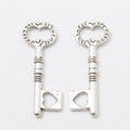 Heart Bow Skeleton Key Charm in Seven Metallic Finishes view 10