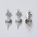 Textured Beet Root Charm in Antique Bronze and Silver Tone view 6