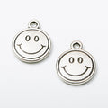 Round Smiley Face Metal Charm Pendant in Five Finishes view 8