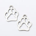 Open Paw Print Metal Pendant Charms in 8 Distinct Finishes view 11
