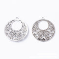 Filigree Round Connector In Antique Bronze and Antique Silver Metal Finish view 5