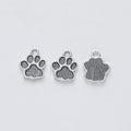 Rounded Paw Print Metal Charms in Six Metallic Finishes view 8