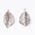 Textured Curved Leaf Charm in 2 Metal Finishes for Jewelry Making view 6