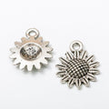 Textured Sunflower Metal Charm Pendants in Six Finishes view 10