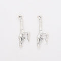 Handstand Gymnast Metal Charm for Jewelry Making in Antique Silver view 3
