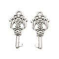 Heart Top Key Charm in 2 Metal Finishes for Jewelry Making view 7