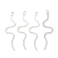 Slender Wavy Snake Metal Charms in Antique Silver Finish view 3