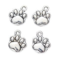 Antique Silver Paw Print Metal Charm With Raised Toe Detail view 3