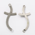 Curved Cross Metal Charm Connectors in Two Finishes view 6