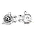 Detailed Snail Charm in Antique Bronze and Silver Tones view 6