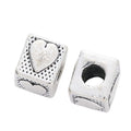 Heart Cube Large Hole Bead in 2 Pictured Finishes for Jewelry Making view 6