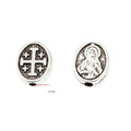 Oval Religious Portrait Bead In Antique Silver Metal Finish view 4