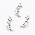 Smiling Crescent Moon Charm in 6 Metal Finishes for Jewelry Making view 9