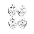Sacred Heart Cross and Thorns Charm in 1 Pictured Finish view 3