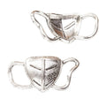Three-Dimensional Face Mask Metal Charm in Antique Silver view 3