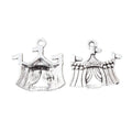 Antique Metal Dress Hanger Charm Pendant With Textured Detail, Single Finish view 3