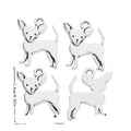 Pointed Ear Dog Metal Charm in Textured Metal for Jewelry Making view 3