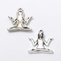 Seated Yoga Woman Charm In 2 Metal Finishes For Jewelry Making view 6