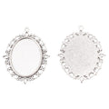 Ornate Oval Cabochon Setting Alloy Jewelry Making Component in 2 Finish Options view 6