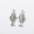 Textured Scale Pattern Fish Metal Charms in Five Finishes view 8