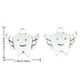 Winged Tooth Charm in Antique Silver Finish for Jewelry Making view 3