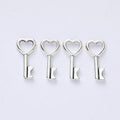 Heart Bow Key Metal Charm in 7 Distinct Finishes for Jewelry Making view 10
