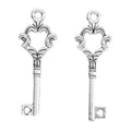 Crown Bow Skeleton Key Metal Charm for Jewelry Making in Antique Bronze and Antique Silver view 6