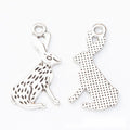 Long Ear Sitting Rabbit Metal Charms In Three Finishes view 7