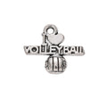 Volleyball Word and Ball Pendant Charm in Two Finishes view 6