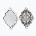 Ornate Oval Two Loop Bezel Connectors in Four Finishes view 7