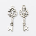 Ornate Quatrefoil Skeleton Key Charm in Multiple Metal Finishes for Jewelry Making view 11
