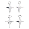Four Point Star Spike Metal Charms in Gold and Silver Finishes view 6