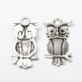 Vintage Finish Metal Two Design Owl Charms in 2 Style Options view 7