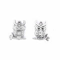 Horned Owl Charm in 2 Metal Finishes for Jewelry Making view 6