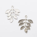 Layered Leaf Branch Metal Charm Pendant in Three Finishes view 8