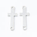 Cross Connector Plain Two-Hole Metal Jewelry Link in Four Finishes view 8