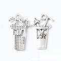 Iced Drink Cup Metal Charms in Antique Bronze and Silver view 7