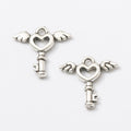 Winged Heart Key Metal Charms in Eight Finishes for Jewelry Making view 11