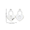 Heart Padlock Charm with Keyhole in Antique Silver Tone view 3
