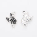 Rose And Leaf Two Loop Connector in Multiple Metal Finishes for Jewelry Making view 8